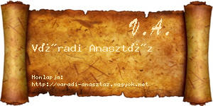 Váradi Anasztáz névjegykártya